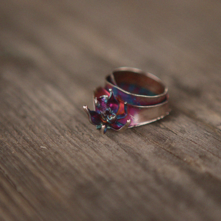 Кольцо в серебре Fleur de Magique, Орхидея, фото 3